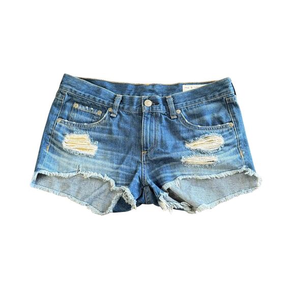 Rag & Bone Pants - Rag and Bone Low Rise Cut-Off Denim Jean Shorts Size 26